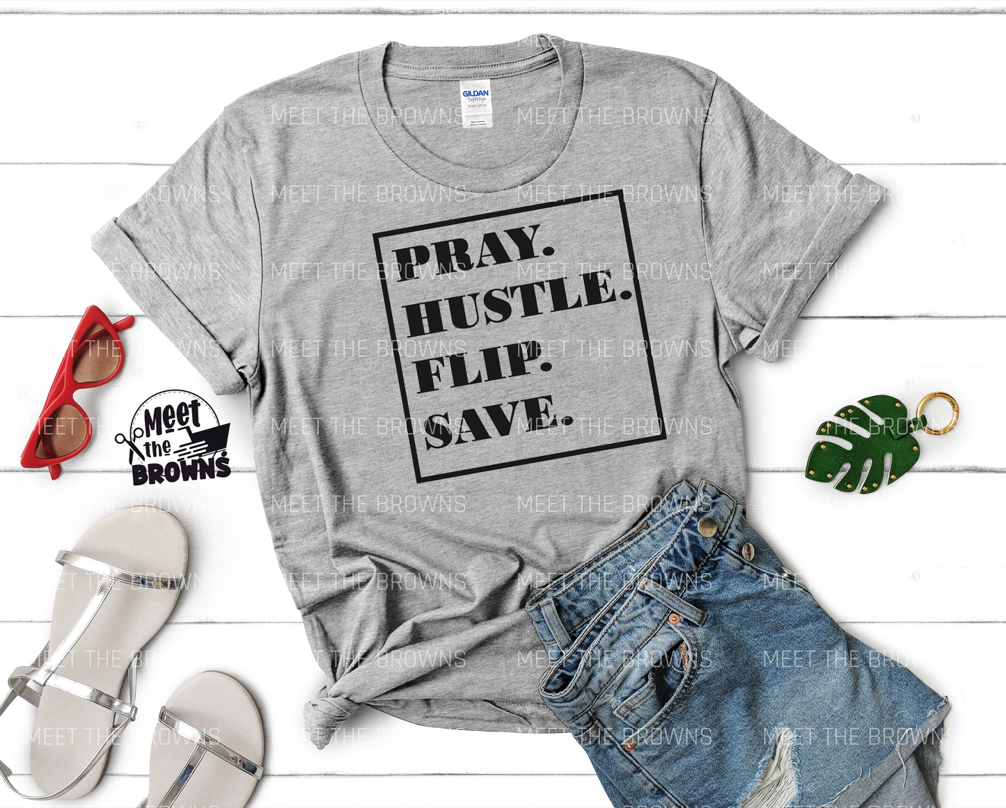 Pray Hustle Flip Save Shirt