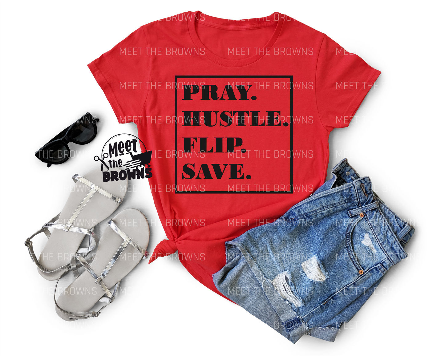 Pray Hustle Flip Save Shirt