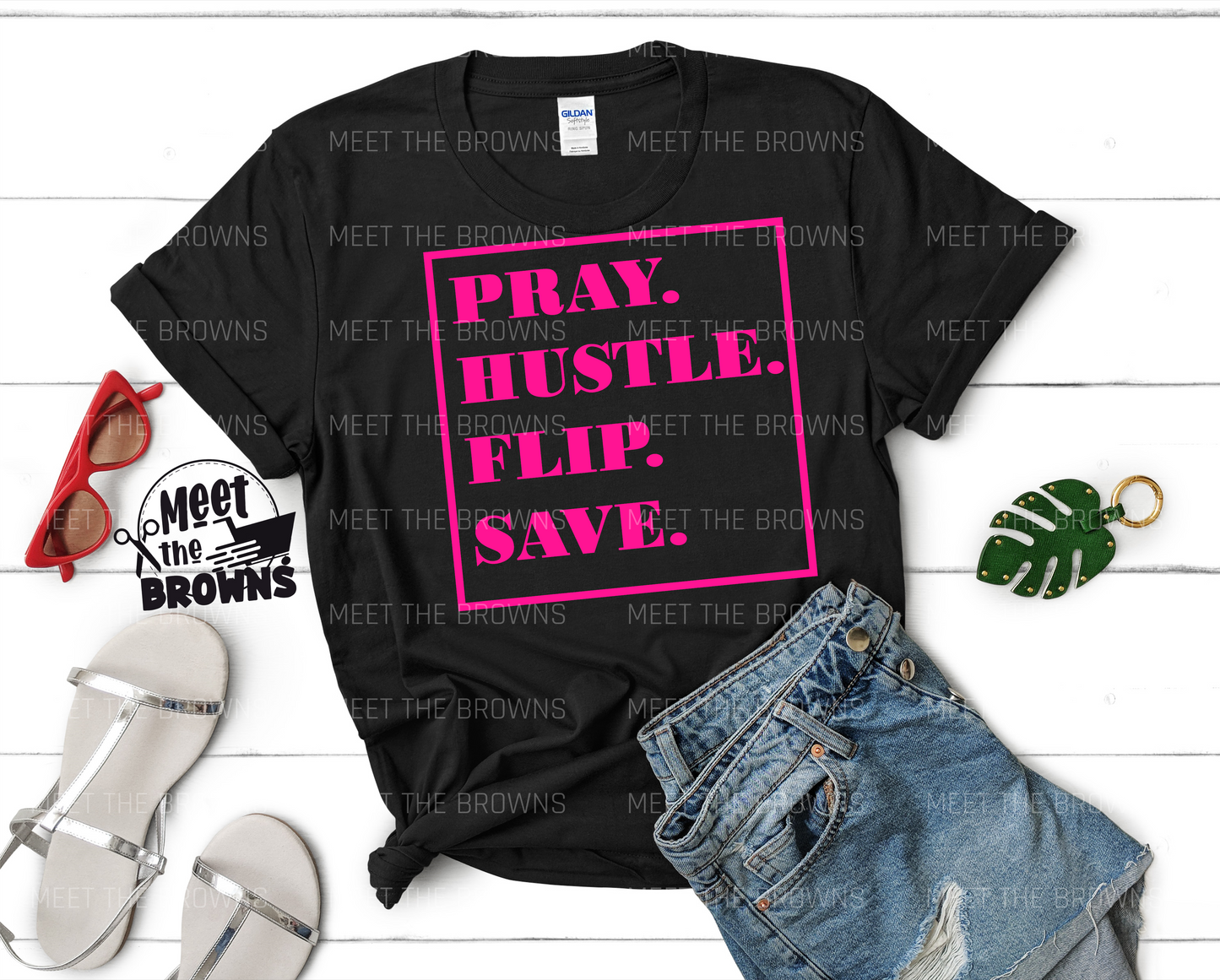 Pray Hustle Flip Save Shirt