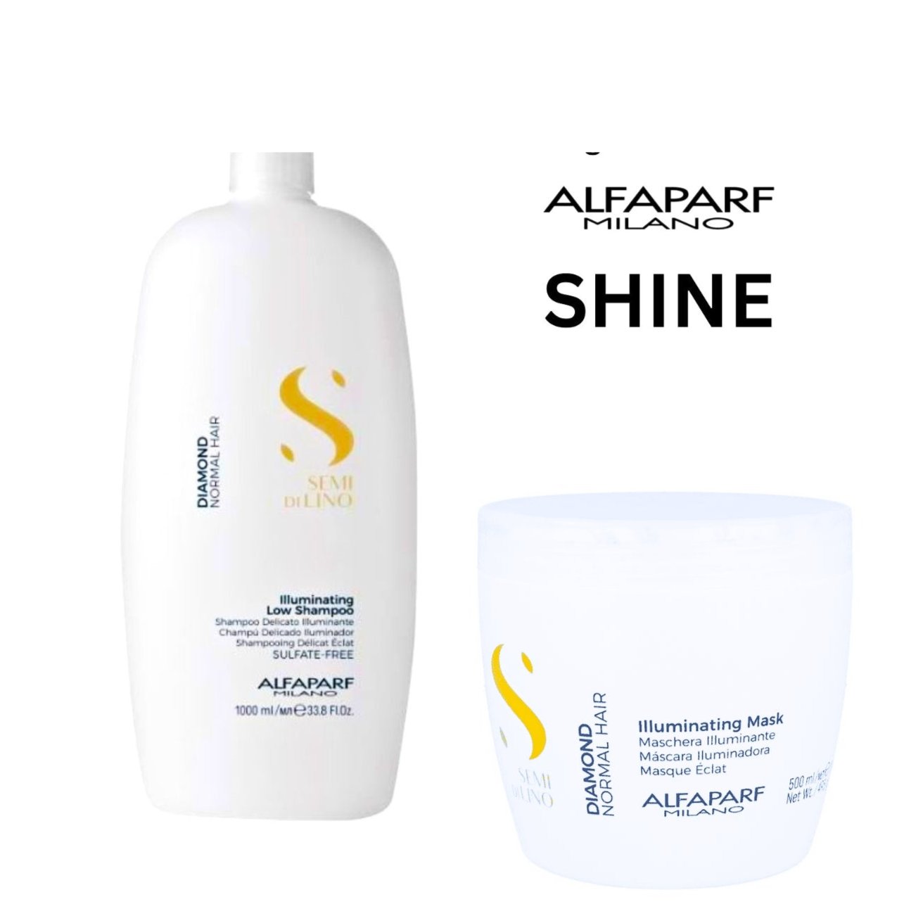 ALFAPARF Semi Di Lino Diamond Shampoo and Intense Conditioning hair Mask