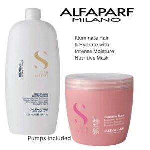 ALFAPARF Semi Di Lino Shampoo 1L &  Moisture Mask 500ml pumps included