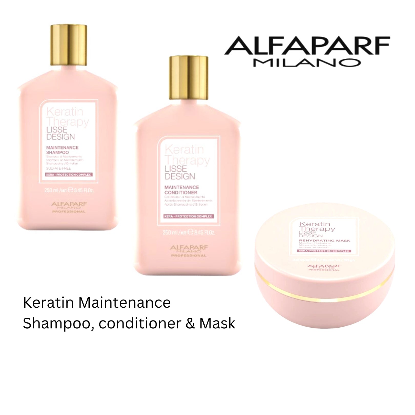 Alfaparf Keratin Therapy maintenance Shampoo, Conditioner and Mask