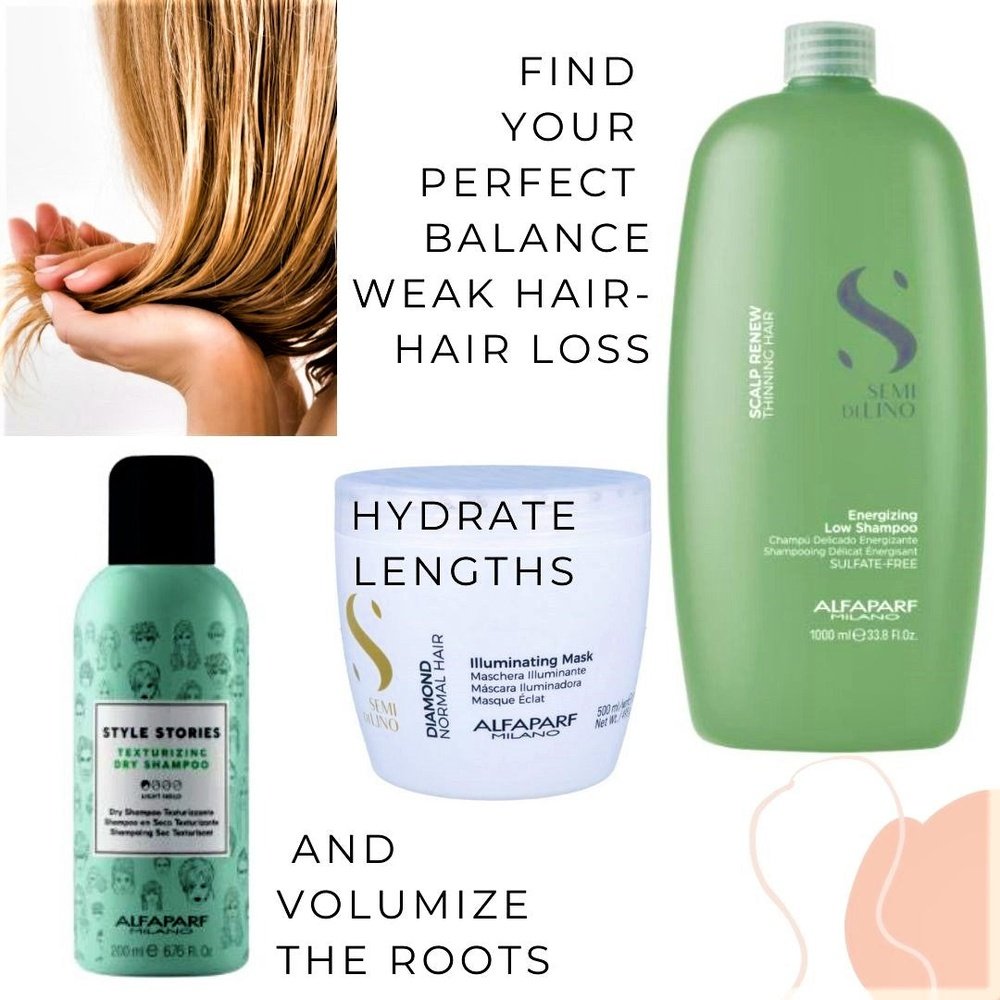 Alfaparf Scalp Renew Shampoo for Thinning Hair, hair mask & dry shampoo bundle