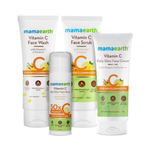Daily Skin Care Kit with Vitamin C – Face Wash 100ml , Scrub 100g , Cream 80g, Serum 30ml