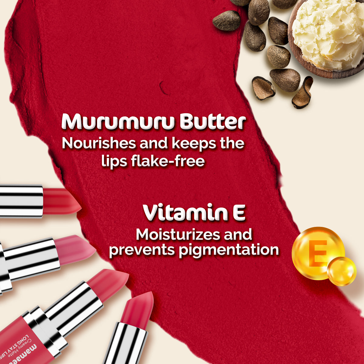 Mamaearth Creamy Matte Long Stay Lipstick - 08 Hibiscus Nude - Image 3