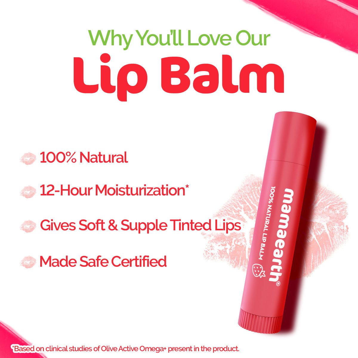 Mamaearth Nourishing Tinted 100% Natural Lip Balm with Vitamin E - Strawbery - Image 4