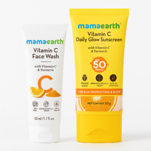 Vitamin C Face Wash 50 ml + Daily Glow Sunscreen 50 g with Turmeric-Combo