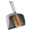 Dustpan and Brush Set with Rubber Lip and Built-In Comb